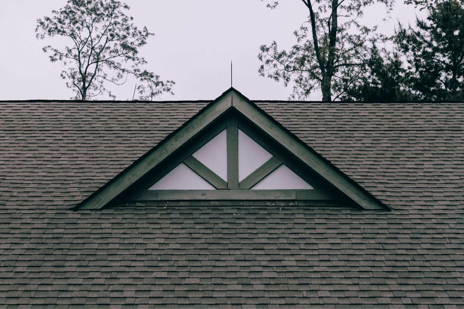 Shingle roof with a gable dormer